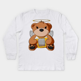 Angel Teddy Bear Kids Long Sleeve T-Shirt
